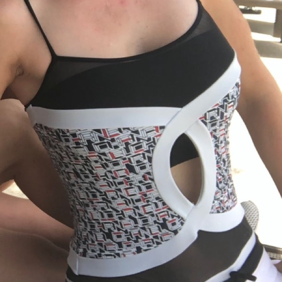 Authentic Chanel signature one piece bathing suit sz 8 Euro 42 - Picture 2 of 10